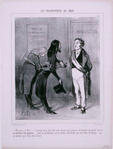 De filantropen van de dag - Monsieur le Maire... Op doorreis in uw stad... door Honoré Daumier